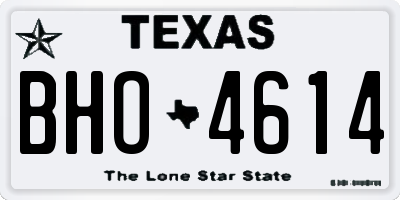 TX license plate BHO4614