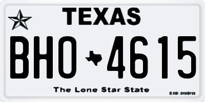 TX license plate BHO4615