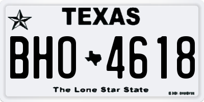 TX license plate BHO4618