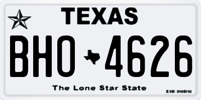 TX license plate BHO4626