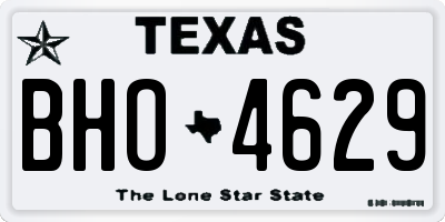 TX license plate BHO4629