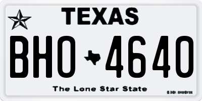 TX license plate BHO4640