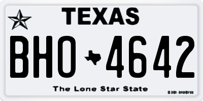 TX license plate BHO4642