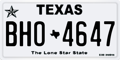 TX license plate BHO4647