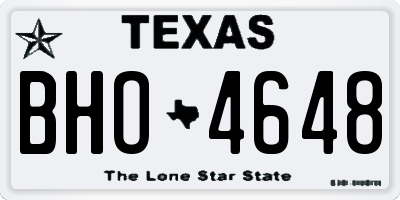 TX license plate BHO4648