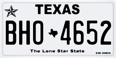 TX license plate BHO4652