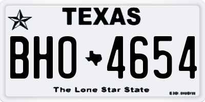 TX license plate BHO4654