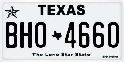 TX license plate BHO4660