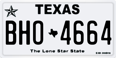 TX license plate BHO4664