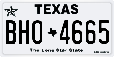 TX license plate BHO4665