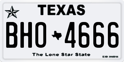 TX license plate BHO4666