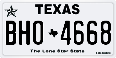 TX license plate BHO4668