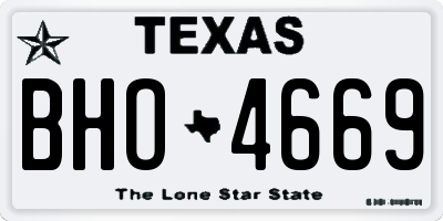TX license plate BHO4669