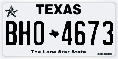 TX license plate BHO4673