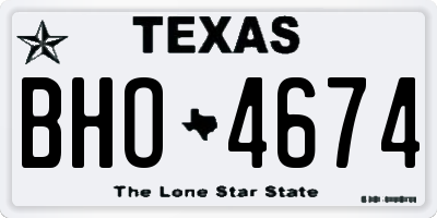 TX license plate BHO4674