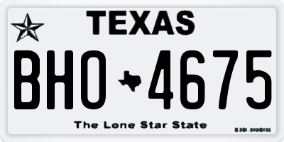 TX license plate BHO4675