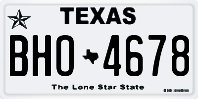 TX license plate BHO4678
