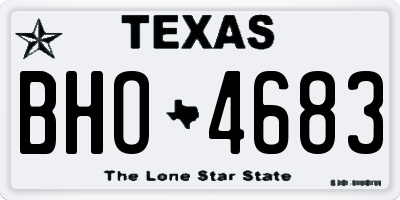 TX license plate BHO4683