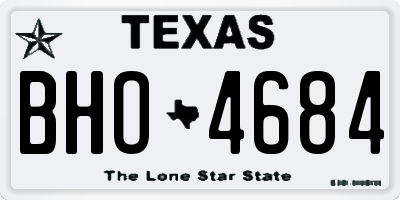 TX license plate BHO4684