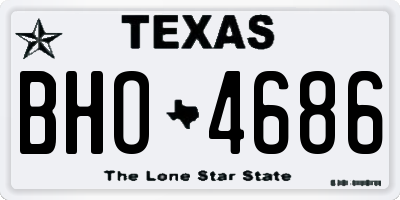 TX license plate BHO4686
