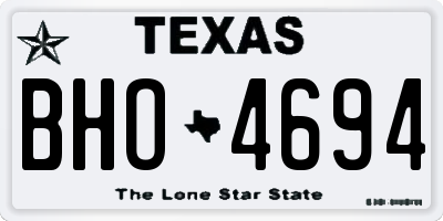 TX license plate BHO4694