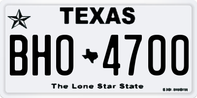 TX license plate BHO4700