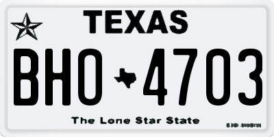 TX license plate BHO4703