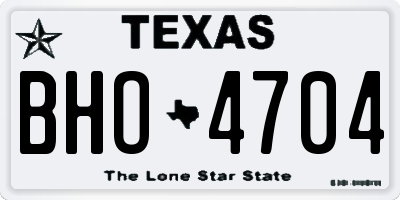 TX license plate BHO4704