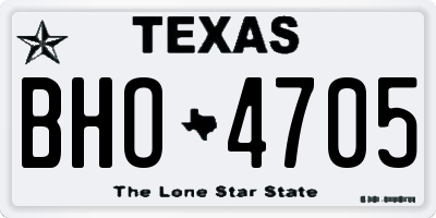 TX license plate BHO4705