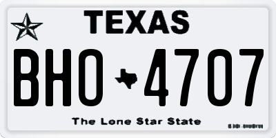 TX license plate BHO4707