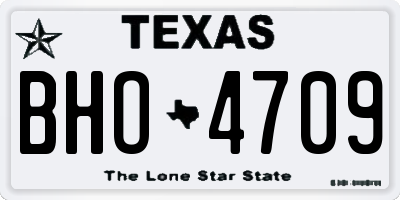 TX license plate BHO4709