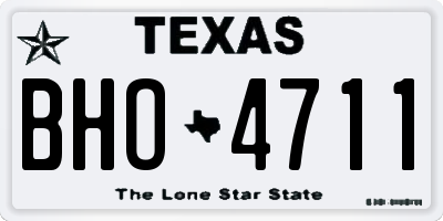 TX license plate BHO4711