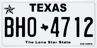TX license plate BHO4712