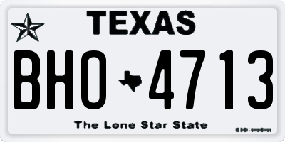 TX license plate BHO4713