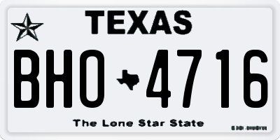 TX license plate BHO4716