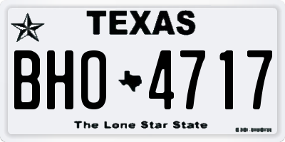 TX license plate BHO4717
