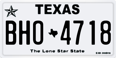 TX license plate BHO4718