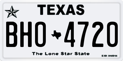 TX license plate BHO4720