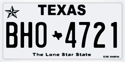TX license plate BHO4721