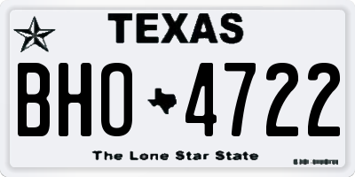 TX license plate BHO4722