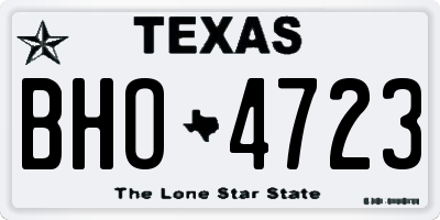 TX license plate BHO4723