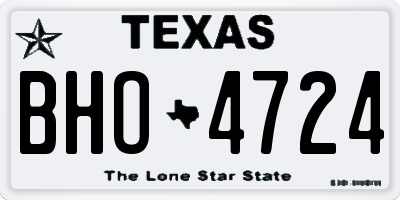 TX license plate BHO4724
