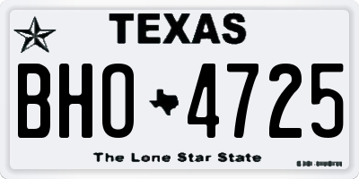 TX license plate BHO4725