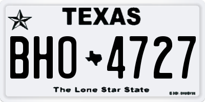 TX license plate BHO4727