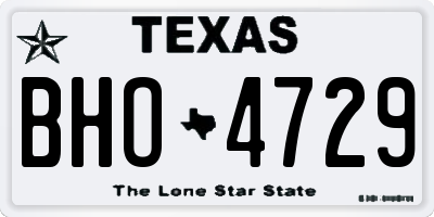 TX license plate BHO4729
