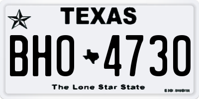 TX license plate BHO4730