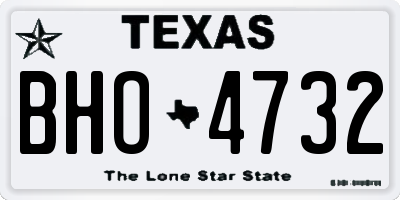TX license plate BHO4732
