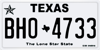 TX license plate BHO4733