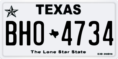 TX license plate BHO4734