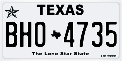 TX license plate BHO4735